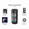 Portable Speakers Large Square Dance Portable Bluetooth Speaker LED Colorful Light Soundbar Column KTV Soundbox Wireless Subwoofer HiFi Boombox