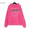 2023SS Hip Hop Chanteuse Sême style Bubble Hair Lettre 555555 Girl imprimé Sweat à capuche rose