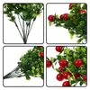 装飾的な花2pcs偽の果物植物装飾品の枝キッチンダイニングテーブルの装飾
