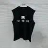 2024フランスデザイナーパリメンズTシャツヨーロッパラグジュアリーベストレター印刷ロゴ男性の袖なしTシャツ女性トップカジュアルカジュアルコットンウエストコートタンク