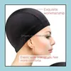 Beanie/Skull Caps Dome Cap Stretchable Wigs Caps Spandex Style Wig For Men And Women Black Nylon Drop Delivery Ot1Me