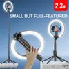 Selfie monopods aluminium telescopische selfie stick met 10 inch ronde vullicht 2.3m telefoonhouder voor video -opname en live streaming y240418