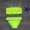 Одноказки девочек Biquini Swimsuit Youth Solid 2-часовой купальный купальник детский купальник сплит бикини, набор детских полых купальных купальников Q240418