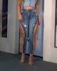 Jeans de taille haute slim skinny sexy pour femmes pantalons de demin à la mode de pêche 240417