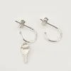 Boucles d'oreilles en peluche Lozoya 925 Sterling Silver Slim Locker Key Charm Drop Boucle d'oreille Piercing Pendiente Tiny Fashion Fine bijoux