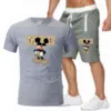 Herren Designer Tracksuits Set hochwertige T-Shirt-Shorts zweiteilige Männer und Frauen Fitnessanzug Luxus-benutzerdefiniertes Logo Druck Sportbekleidung großer Größe optional.