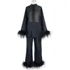 2024 Women's Clothing High quality ostrich feather suit Spring Summer New 418