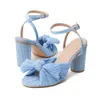 JianBudan Runway Style Butterfly-Knot Sandaler Kvinnor Pumpar Satin Summer Lady Shoes High Heels Party Sandals Dancing Shoes 5cm8cm 240321