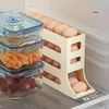 Kitchen Storage 2pcs Slide Type Egg Rolling Rack Refrigerator Box Eggs Retain Freshness Dispenser Fridge Container