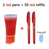 2pens 50refills stylos à stylo effactif stylènes 0,5 mm de manche lavable Handle d'écriture de bureau de bureau