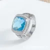 Designer David Yumans Yurma Jewelry Armband Square Ring Populära 14mm Button Thread Ring Jewelry Red