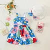 Robes de fille 0-3 ans Robe de petite fille 2 pièces / ensemble comme un style cadeau de style back arc coloré grand fleur suspension quotidienne décontractée