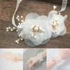 Bangle Pearl Crystal Wrist Corsage Bridesmaid Children's Hand Flower Marriage Beautiful Bride Wedding Bracelets Girls Jewelry