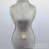 Designer Brand High End Van Clover 18K Necklace Womens Titanium Steel Instagram Trendy Classic Double Sided Shell Smycken