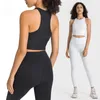 Al Women Air Real Bra Yoga Tank nahtloser hoher Hals-BH ärmellose Sporttimen Belüftung auf dem Körper Cropped Racerback Tank Wear Everyday Studio-to-Street Sweattops