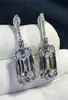 Luxury Emerald Cut 3CT Lab Diamond Dangle Earring Real 925 Sterling Silver Jewelry Party Wedding Drop Earrings For Women Bridal 217327543