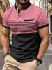 models High Street Brand Stripe Polo Shirt SpringSummer Motorcycle Mens Business Office Top 240403