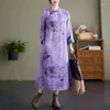 Casual Dresses 2024 Autumn/Winter Chinese Style qipao klänning kvinnor stor storlek lös vintage tryckt förtjockad cheongsam z4280