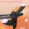 Double Head Artificial Penis Wearable Electric Strapon Vibrator för lesbiska vibrerande sexiga leksaker rem på bältet dildos tjej