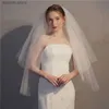 Wedding Hair Jewelry Cut Edge Two Layers Wedding Bridal Veil with Comb Cheap Voile Mariage Welon Accessories