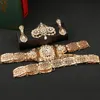 Moroccan Belts Wedding Jewelry Sets Crystal Brooches Earrings Wedding Gifts Elegant Womens Sets Muslim Fashion 240410