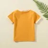 100% Cotton Small Children Sump Short Short Shirt Boys Girls Color Cointing Tops morbidi Tops Tees T-Shirt Casuals Casual 240418