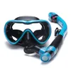 Conjunto de snorkel à prova de vazamento Anti-Fog Snuting Snorkeling Goggles Glasses com fácil respiração Snorkel Tube Máscara de mergulho 240411