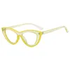 Sonnenbrille Katzenaugenstil Antiblau -Licht -Brille Tr90 Flat transparent mit Brillenrahmen Ermüdung und