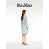 Women's Coat Cashmere Coat Designer Fashion Coat MaxMaras 2024 Spring/Summer New Product Womens Wool Blended Lace Up Coat Blue