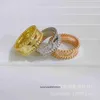 High End jewelry rings for vancleff womens four leaf clover matching platinum kaleidoscope 18K rose gold couple ring Original 1:1 With Real Logo