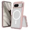 Finns i lager för Google Pixel 8 Samsung Transparent 2-i-1 magnetisk telefonfodral Magsafe Anti Drop Case