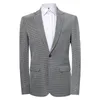 Men's Suits VAGUELETTE Solid Striped Velevt Blazer For Men Casual Wedding Party Jacket Coat Stage