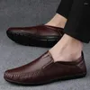 Scarpe casual uomini scivolano sulla moda mocassini italiani vera pelle oxford per mocassini alla moda formale