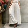 Ethnische Kleidung 2024 Frauen Folk Lose Hosen Chinesische Vintage Elastizität Taille Wide Leg National Satin Jacquard Traditionelle Pantalone
