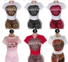 Desinger nieuwe zomer dames trendy tracksuits 2-delige sets t-shirt en shorts korte mouwen geprinte top en casual kleding