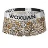 Underpants 3 Pcs/Lot Arrivals 2024 WOXUAN Brand Men's Leopard Boxers Polyester And Spandex Man Bulge Pouch Shorts Panties Gay Trunks