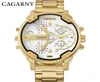 Cagarny Top Luxury Watch Men Sport Quartz Reloj Mens Relojes impermeables 7333 Gold Steel Wrist Watch Relogio Masculino WRI8171154