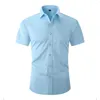 Camisas casuales para hombres manga sólida de manga corta camisa blanca blanca de EE. UU. SALA S-XL