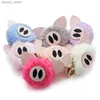 Keychains Lanyards niedliche schicke Pom Piggy Pig Schwein Schlüsselbasen Hasen Kaninchenfell Ball Keyrings Tierpom Leder Schmuck für Auto Keychains K359 Y240417