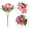 Flores decorativas 30cm 9 Cabeça DIY decoração vintage Decoração de seda peony rose buquê artificial