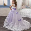 Fancy Flower Long Prom Gowns Teenagers Dresses for Girl Children Party Clothing Kids Evening Formal Dress Bridesmaid Wedding 240416