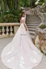 Wedding Dress Bridal Gowns Sheer Long Sleeves V Neck Embellished Lace Embroidered Romantic Princess Blush A Line Beach