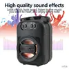 Portabla högtalare Karaoke Trådlös Bluetooth -högtalare LED Light Dual Högtalare 500mAh Super Volume Portable Outdoor Home Audio Square Dancing