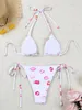 Swimwear pour femmes Bikinis Bikinis à lèvres Print Swimsuits Femme Femme Plage Putain de bain Brésilien Bikini Set Pool Bather 2024