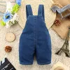 Ienens Summer 1PC Kids Baby Boys Ubrania Ubranie Krótkie spodnie małe dziecięce spodnie chłopcze spodnie dżinsowe dżinsy kombinezonowe dungarees 240418