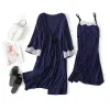 T-Shirt 2pcs/set Pregnancy Pamas Sleepwear Nursing Pregnant Woman Sling Breastfeeding Nightgown Maternity Labor Dress+robe Childbirth