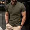 Men's Casual Shirts Solid Stand Collar Short Sleeve Fashion Handsome Business Shirt Men Clothing Summer Button Fit Gym Male