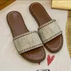 Designer Womes Borduurschuif Sandalen vrouwen slippers mode zomer monogramembroideryBeach comfortabele dames lage hiel sandaal sandaal flat vrouwelijke schoenmaat 35-42