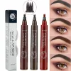 Enhancers 4 Point Eyebrow Pencil Waterproof Liquid Eyebrow Pen Makeup Long Lasting Cosmetic Microblade Brow Pencil Women's Makeup