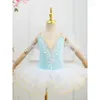 Vestido de dança de balé infantil para crianças, vestido de cisne suave, princesa Pengpeng, fantasia